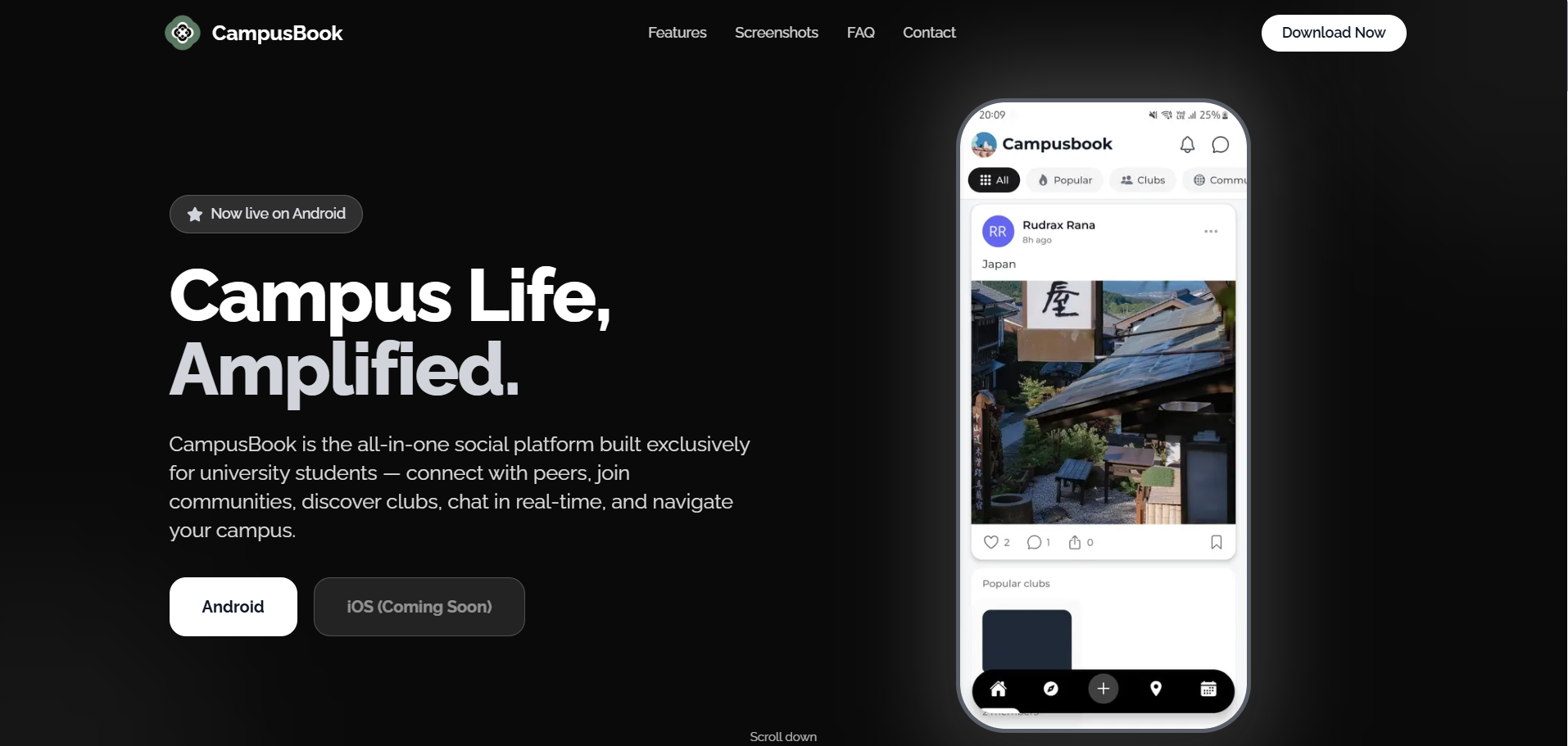 CampusBook - startup landing page